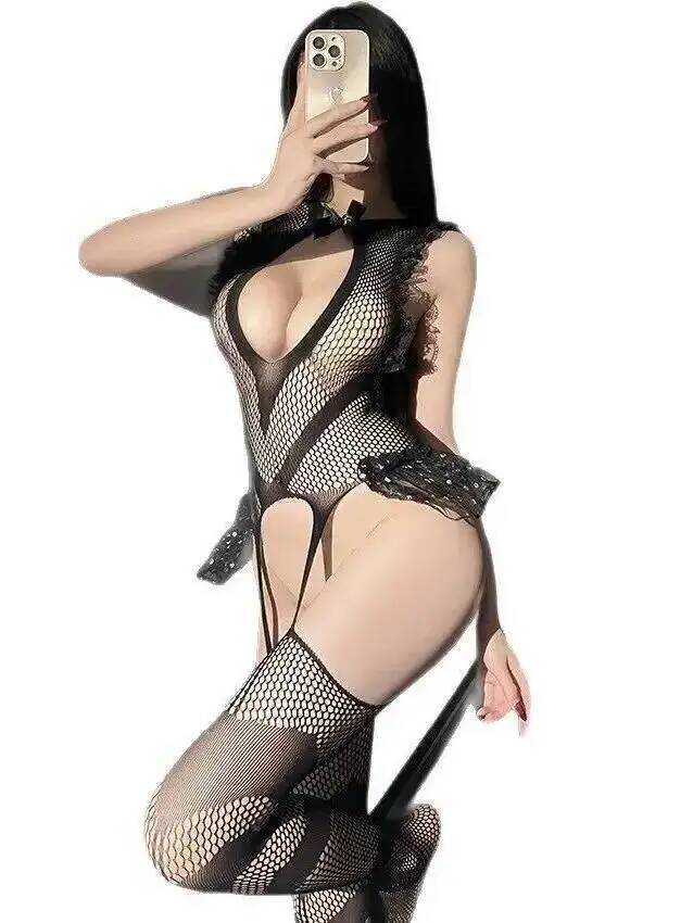 Sexy Lace Trim Fishing Net Bod – Fishnet Stocking Women Bewertung und Preis