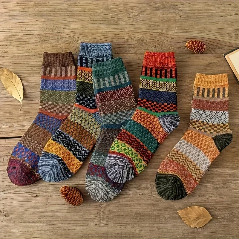 5 pairs of retro ethnic style  – Thermal Sock Winter Bewertung und Preis