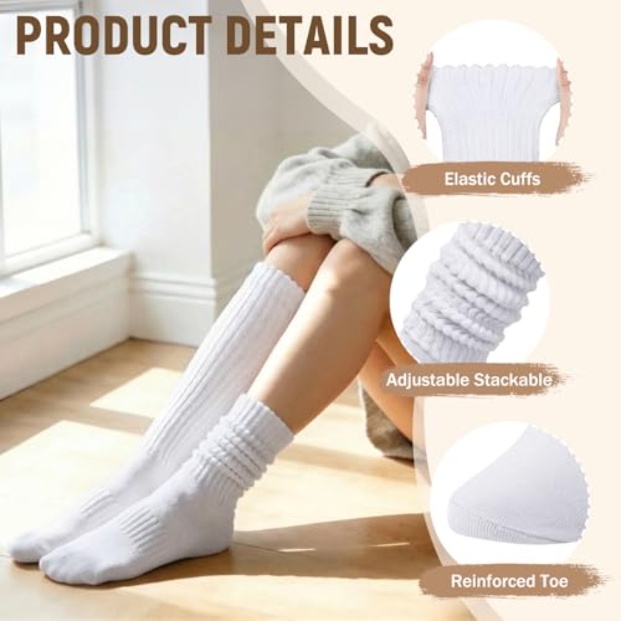Chalier 5 Pairs Slouchy Socks  – Boot Sock Slouchy Bewertung und Preis