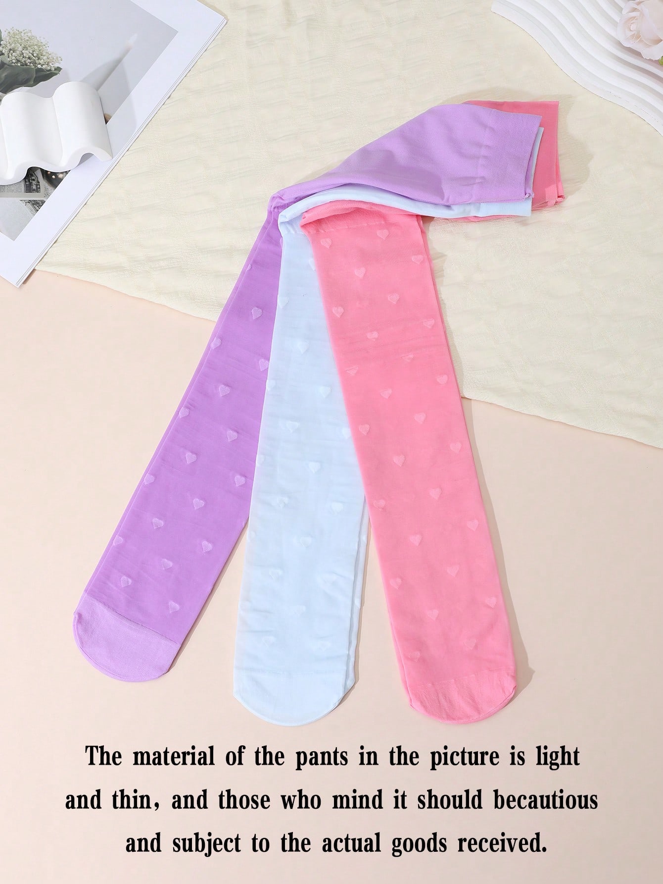 3Pcs Girls Heart Print Tights  – Tights Pantyhose Sheer Bewertung und Preis