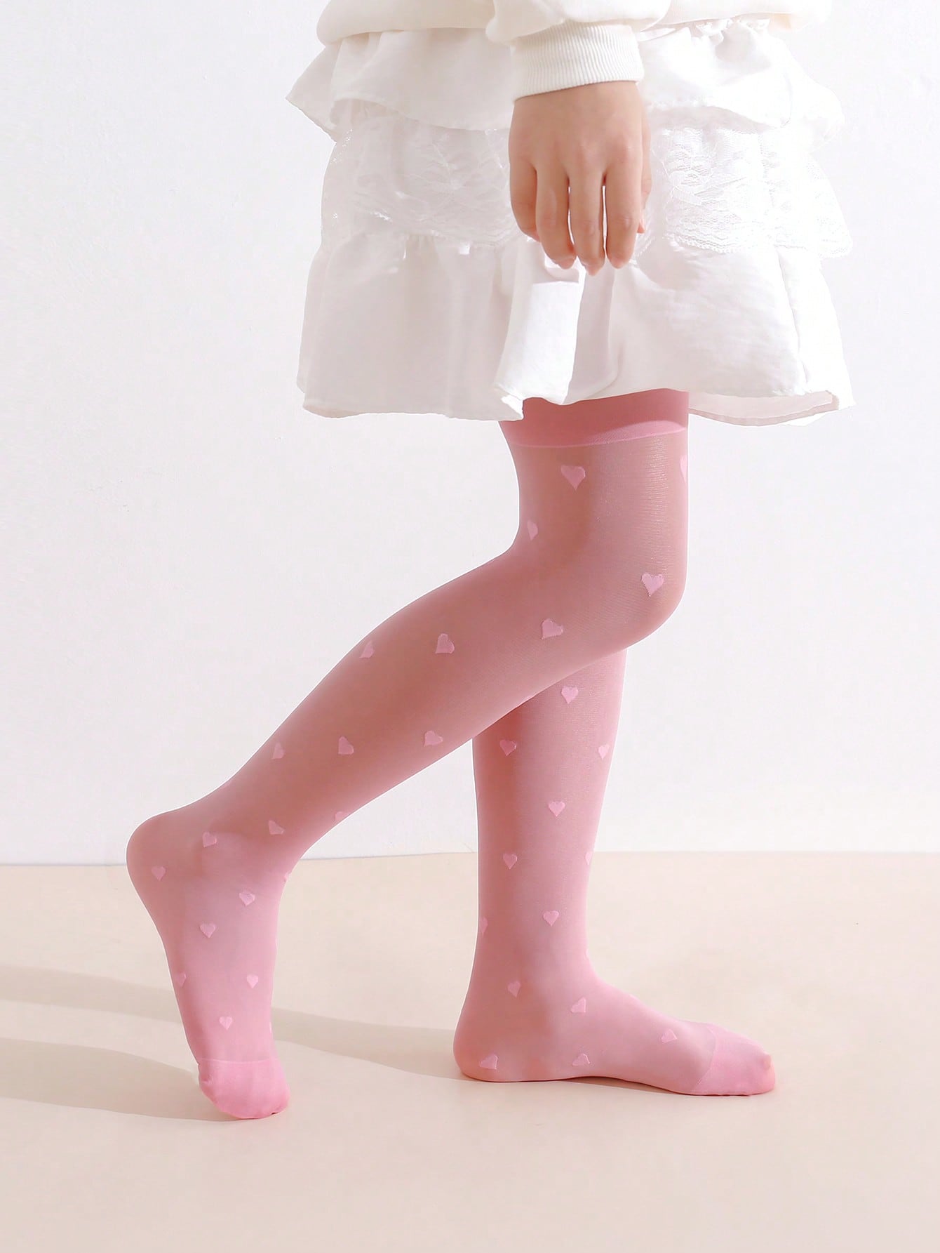 3Pcs Girls Heart Print Tights  – Tights Pantyhose Sheer Bewertung und Preis
