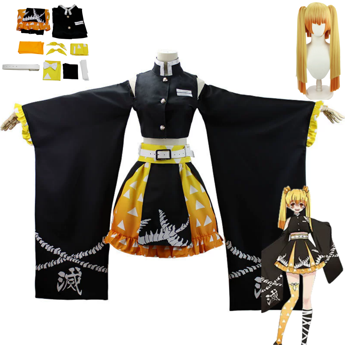 Anime Agatsuma Zenitsu Cosplay – Dress Sock Men Bewertung und Preis