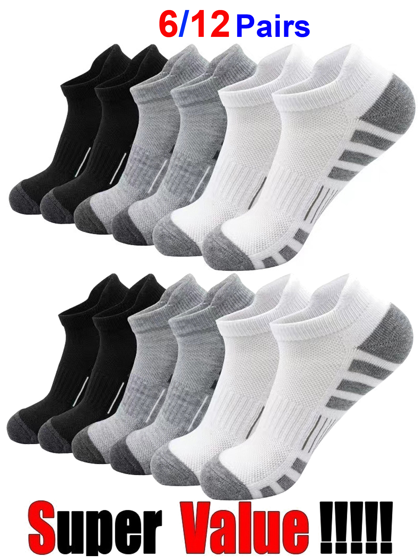 6/24 Pairs Cushioned Breathabl – Athletic Sock Cushion Bewertung und Preis