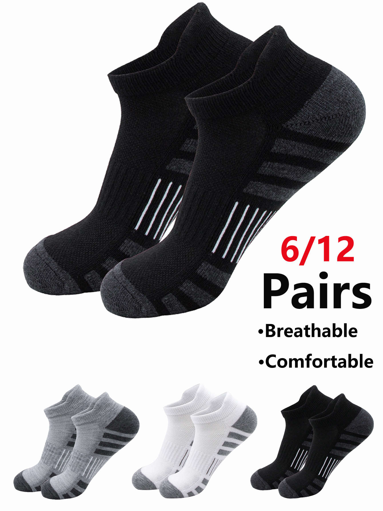 6/24 Pairs Cushioned Breathabl – Athletic Sock Cushion Bewertung und Preis
