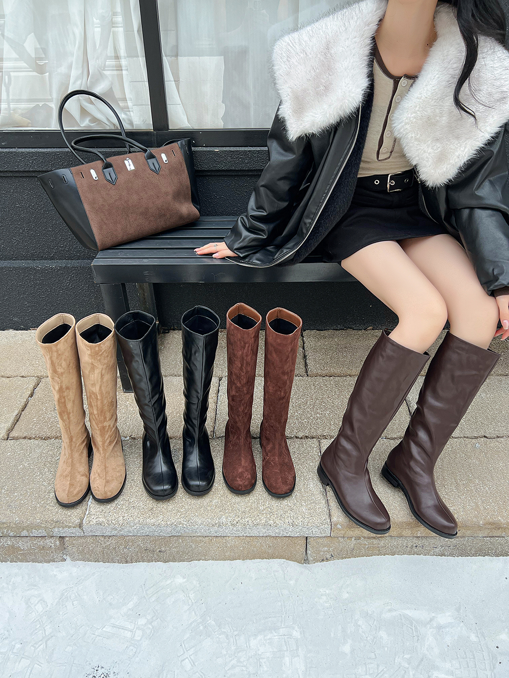 Fashion Women Knee Boots Flock – Knee High Sock Women Bewertung und Preis