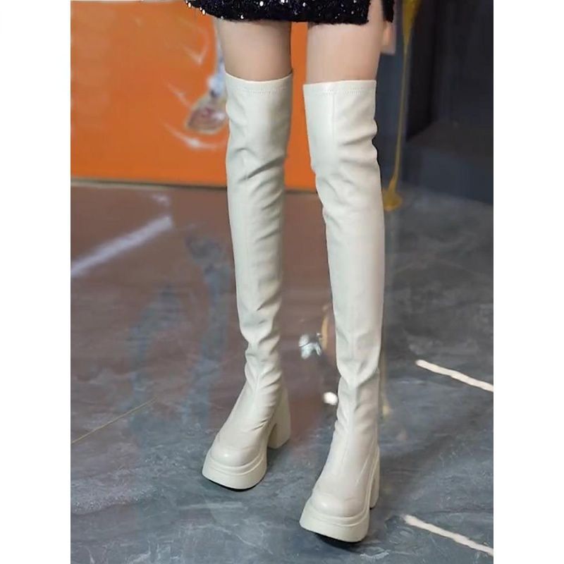 Round toe thick soled high-hee – Knee High Sock Women Bewertung und Preis