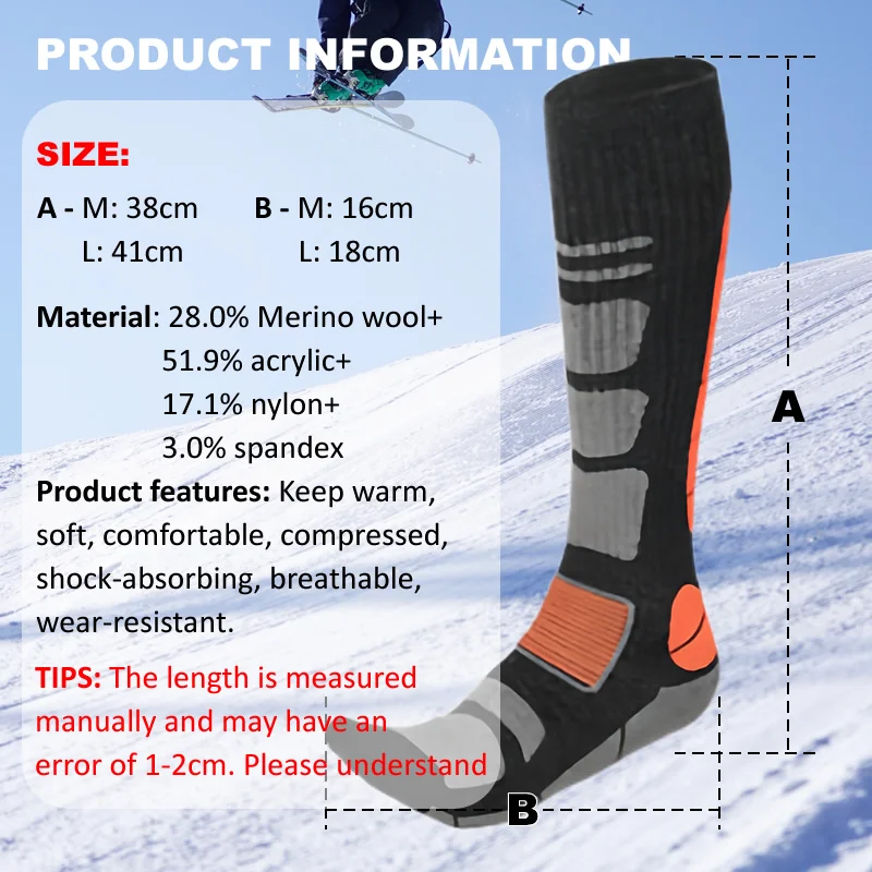 1 Pair Merino Wool Ski Socks M – Thermal Sock Winter Bewertung und Preis