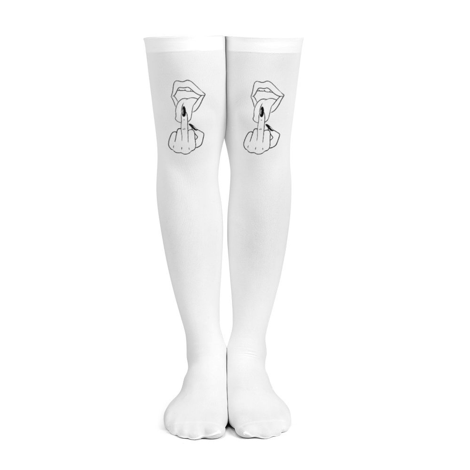 Ladies' white middle finger, r – Knee High Sock Women Bewertung und Preis