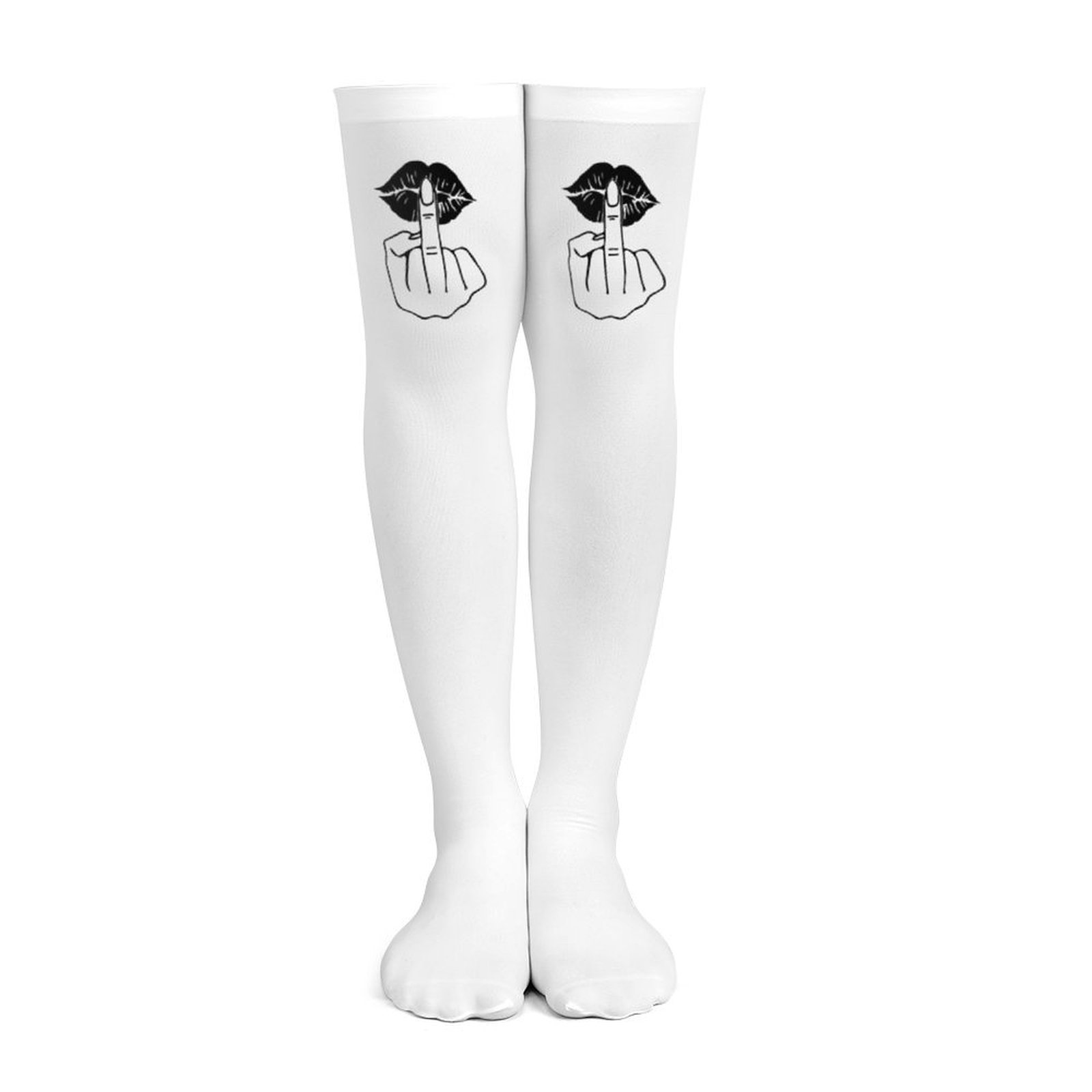 Ladies' white middle finger, r – Knee High Sock Women Bewertung und Preis