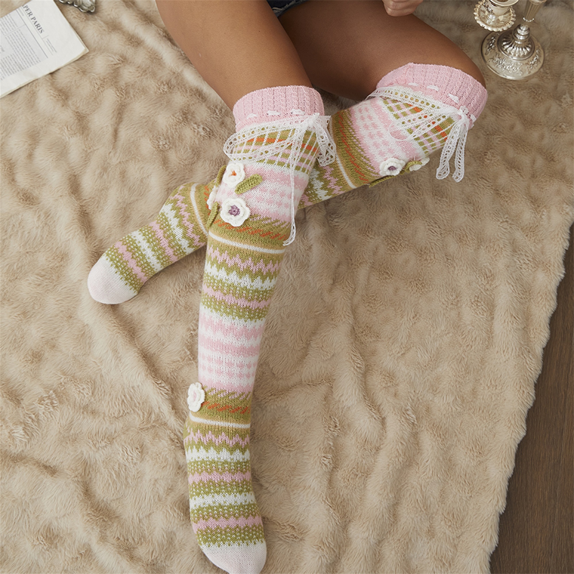 Elegant Crochet Lace Thigh Hig – Silk Sock Bamboo Bewertung und Preis
