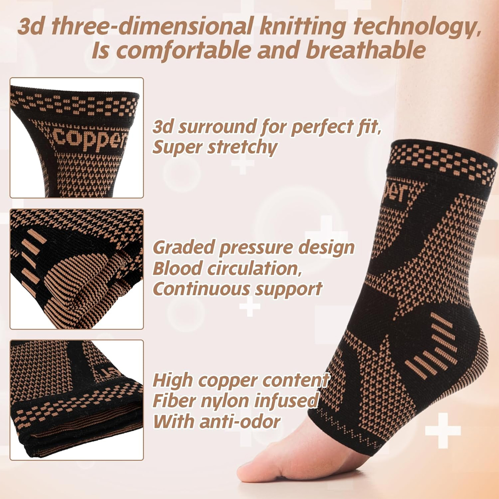 2PCS Copper Ankle Brace Suppor – Ankle Brace Sock Bewertung und Preis