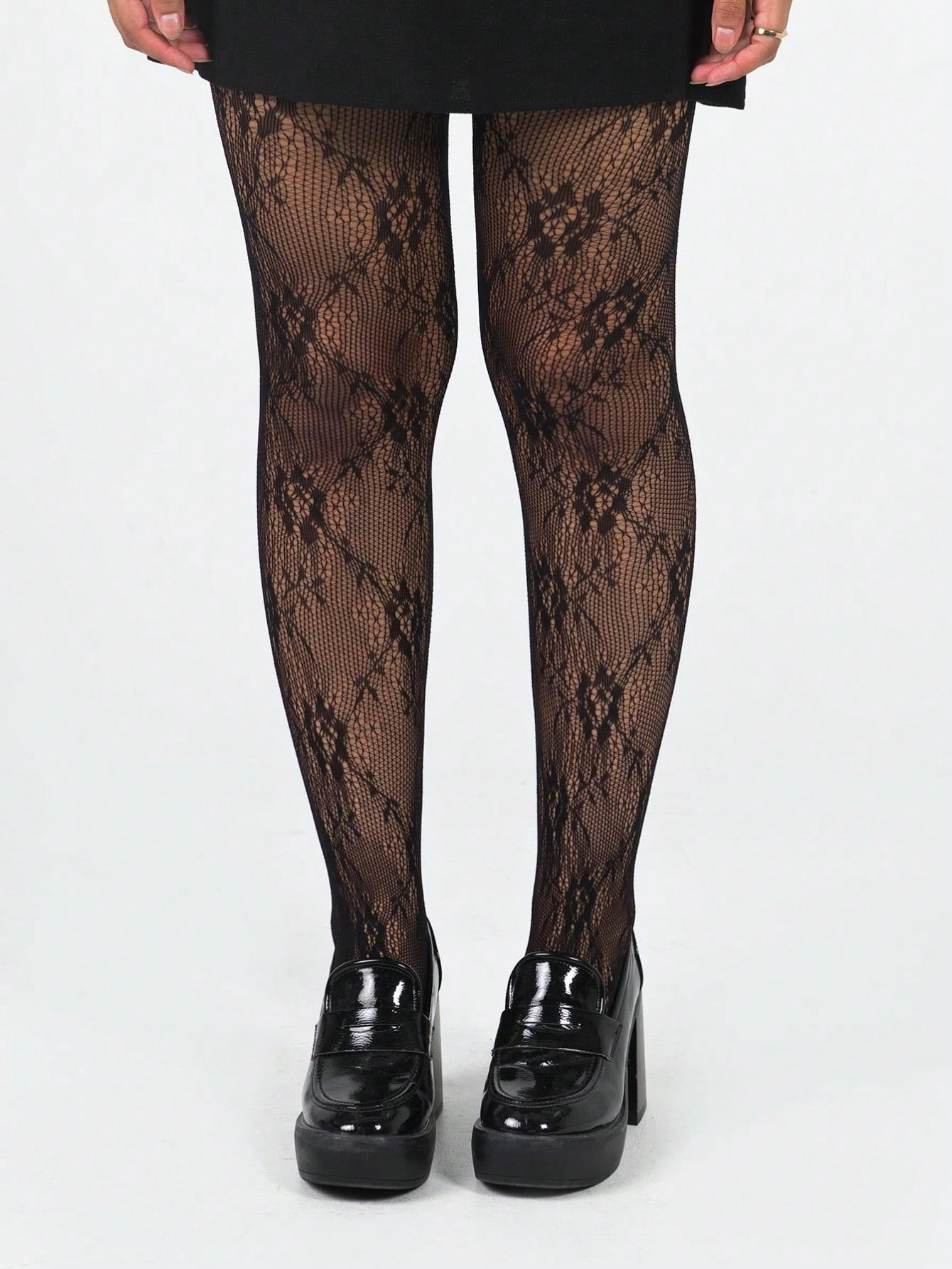 Women's Black Floral Lace Fish – Tights Pantyhose Sheer Bewertung und Preis