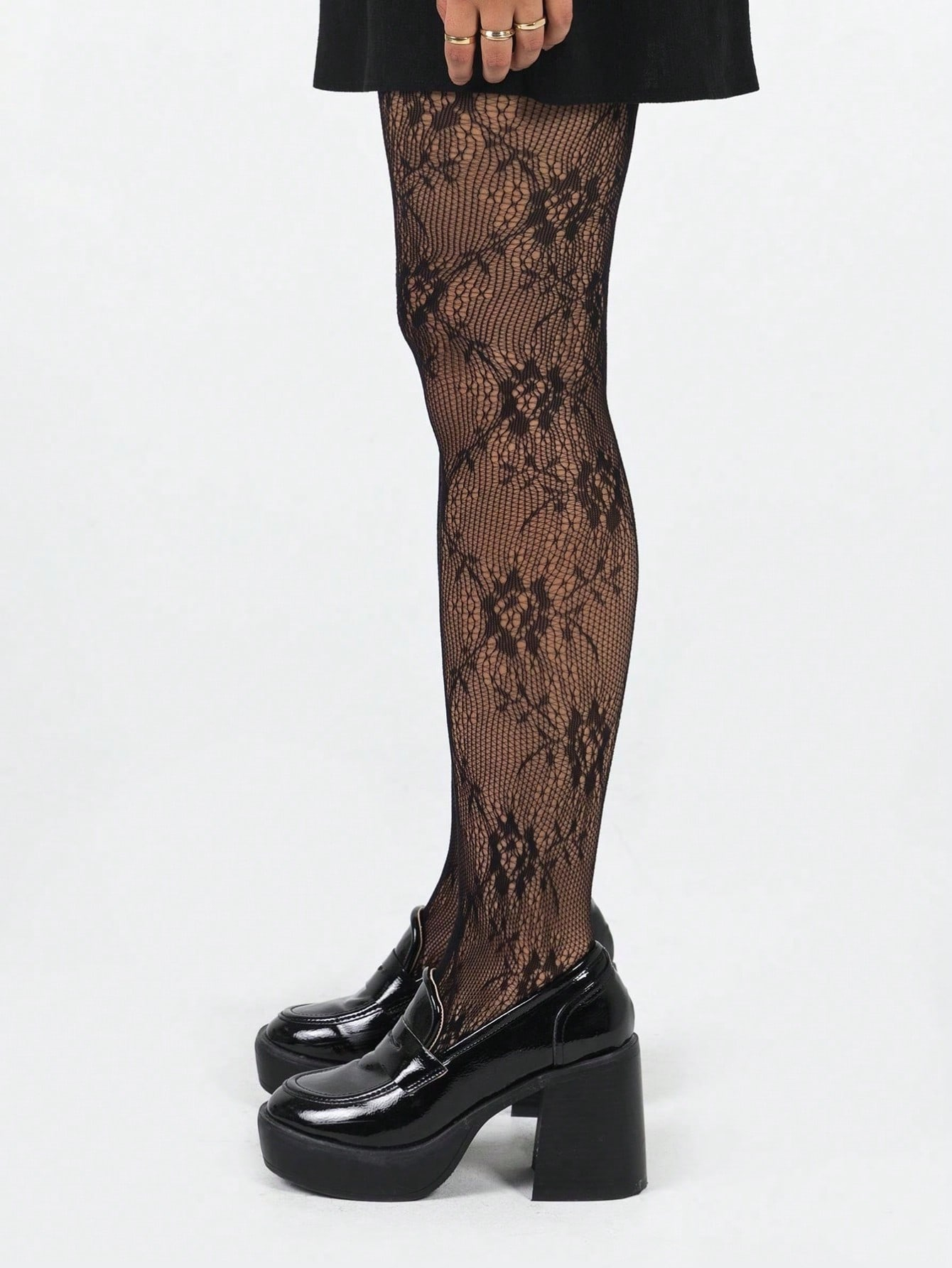 Women's Black Floral Lace Fish – Tights Pantyhose Sheer Bewertung und Preis