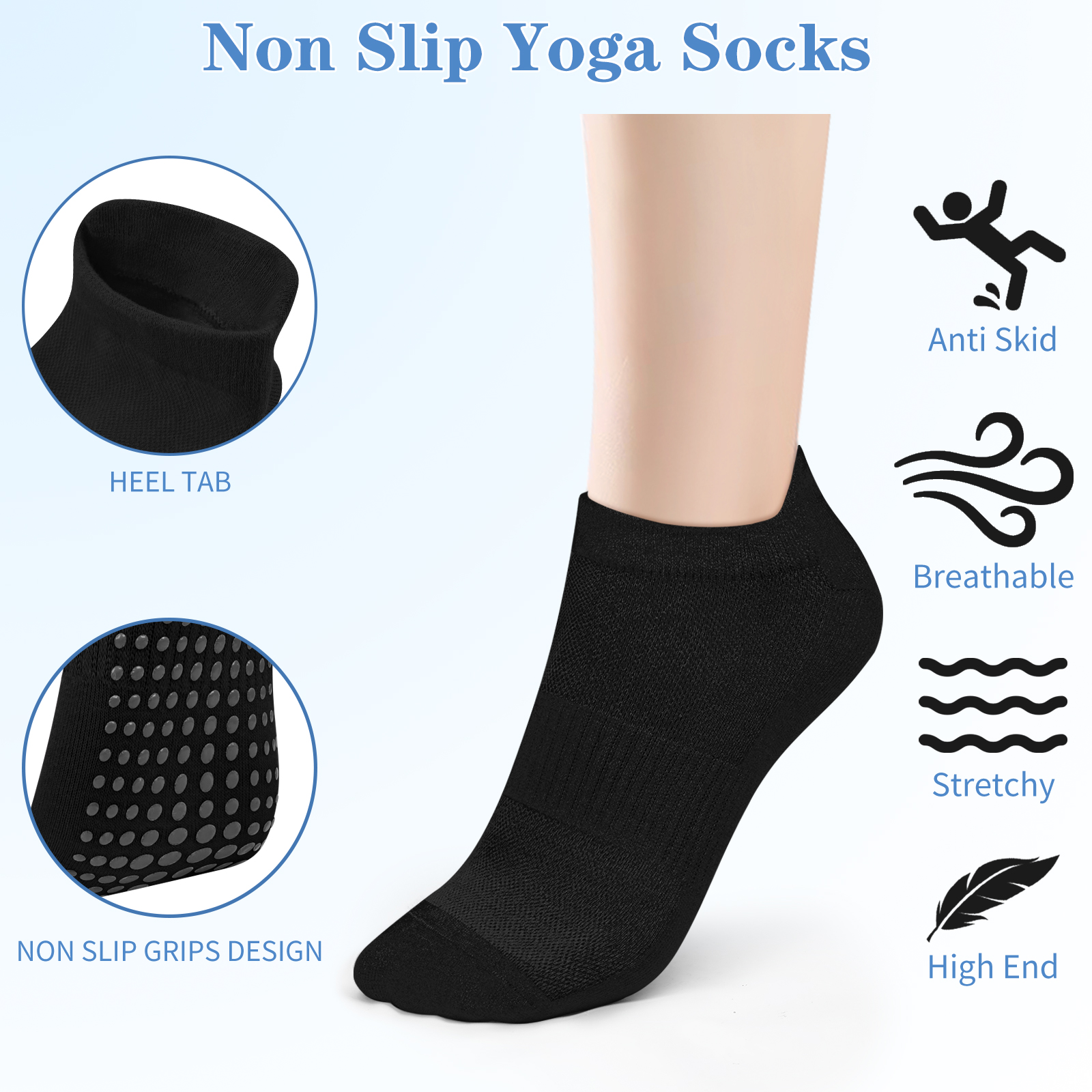3 Pairs Yoga Socks Women Cotto – Grip Sock Yoga Bewertung und Preis