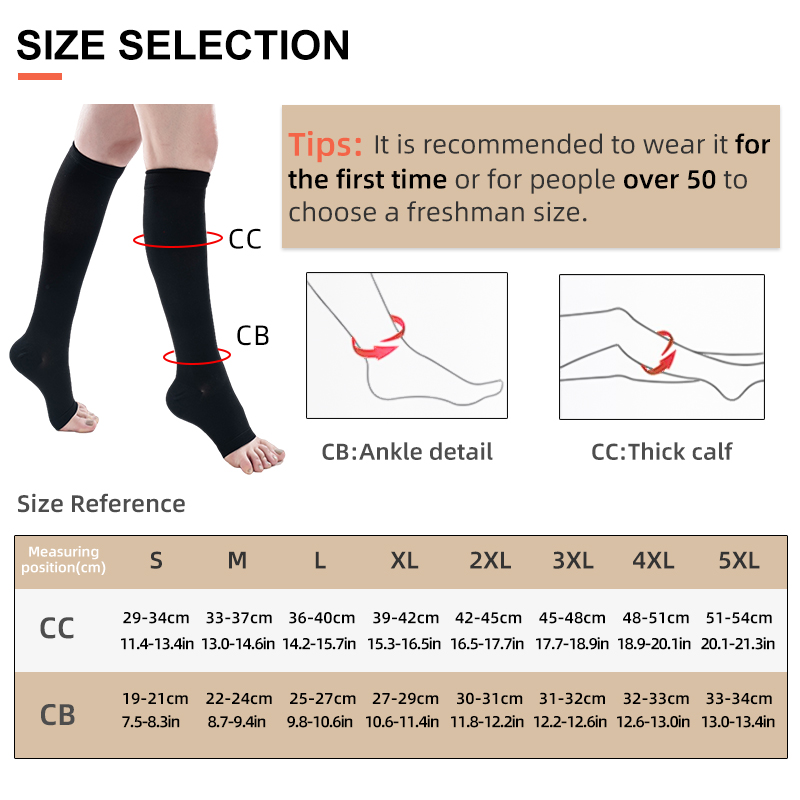 S-5XL 2pcs/Pair Medical Compre – Compression Sleeve Calf Bewertung und Preis